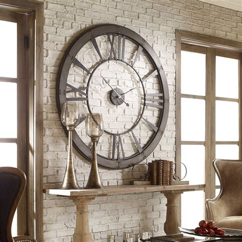 Riveting Industrial Oversized Clock Rustic Wall Clocks Big Wall