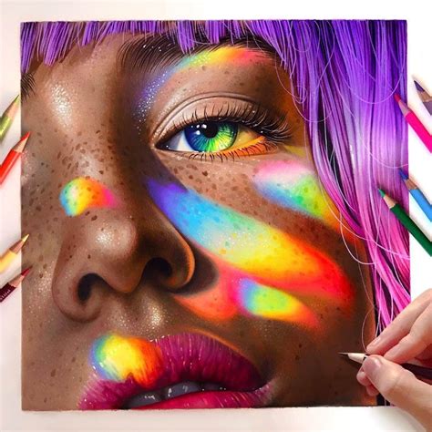 glowing colorful drawings prismacolor art colorful drawings color pencil art