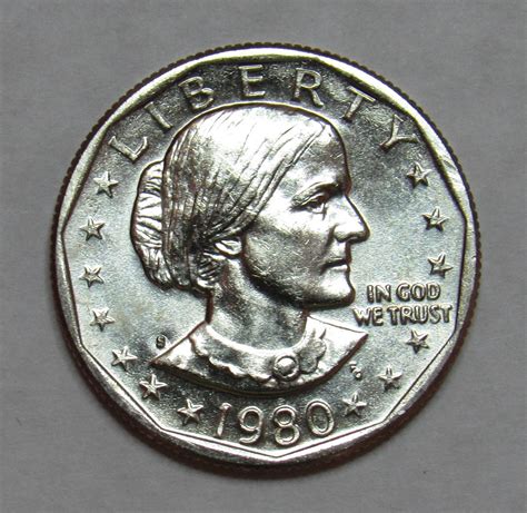 This coin featuring susan b. 1980 S Susan B Anthony Dollar in BU condition - For Sale ...