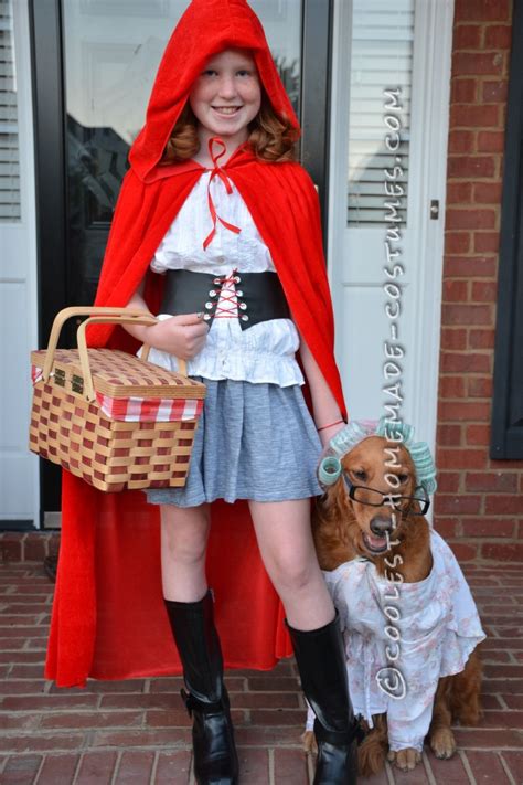 I will admit that little red riding hood is a fairy tale i alter quite a bit when i tell it to my toddler. Little Red Riding Hood Child Costume and Grandmother Dog