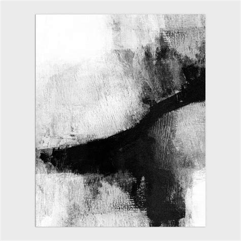 Contemporary Black And White Abstract Painting Print Modern Etsy