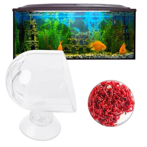 Glass Aquarium Feed Suction Cups Fish Food Brine Shrimp Eggs Red Worms