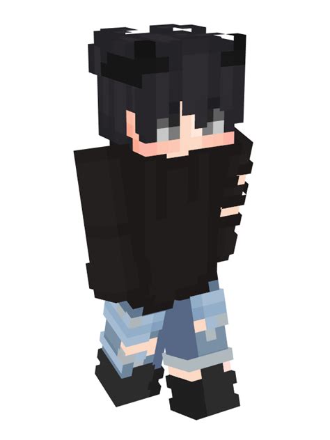 An Image Of A Man With Black Hair And Blue Pants In Minecraft Style Clothes