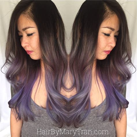 Applying the style of ombre hair on asian hair is no different from other types of hair. Blended purple ombre BALAYAGE highlights on asian hair - Yelp