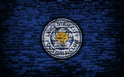 Leicester City Fc Logo Blue Brick Wall Premier League English Football