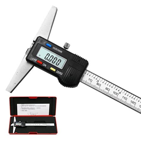 0 150mm 6 Inch Metric Imperial Digital Depth Vernier Caliper Micrometer