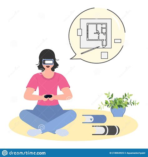 People Virtual Reality 3d Glasses Vr Augmented Stock Vector