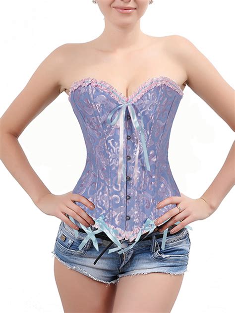 youloveit youloveit women s corsets bustiers lace up boned overbust corset bustier bodyshaper