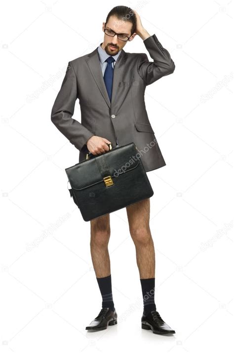 Medio hombre de negocios desnudo en blanco fotografía de stock Elnur Depositphotos