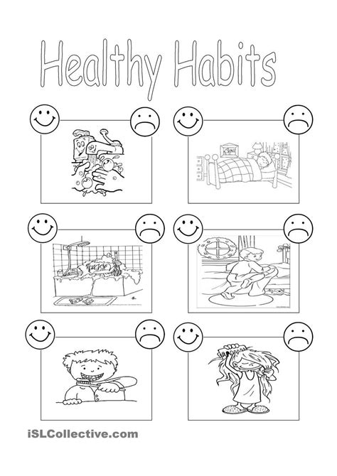 Healthy Habits Preschool Coloring Coloring Pages