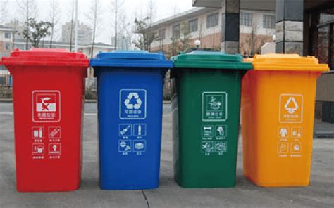 Waste Bins With Different Colors For The Separated Collection Of Waste