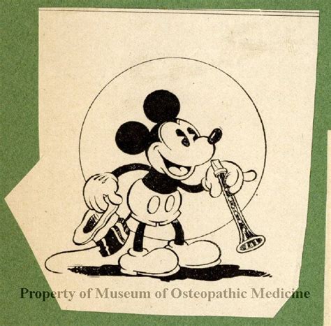Mickey Mouse Playing Clarinet No Date Newspaper Clipping Attached To
