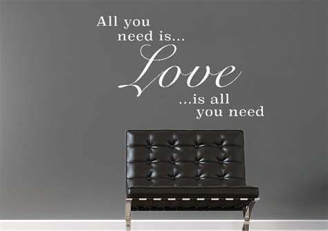 All You Need Is Love Text Quotes Wall Stickers Adhesive