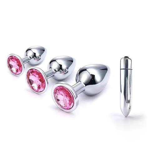 anal plug vibrators stainless steel metal butt plug large set waterproof jewelry beads buttplug