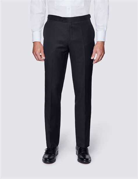 Slim Fit Dinner Suit Trousers With Side Adjusters In Black Hawes And