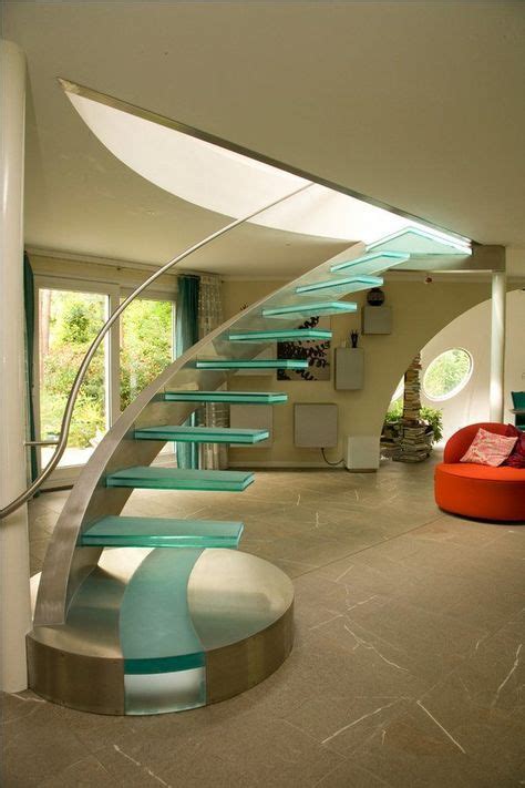 unique glass staircase designs floating staircase ideas glass treads steel handrail Лестницы
