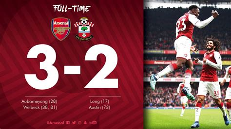 Arsenal Vs Southampton 3 2 Highlights Video Download Premier