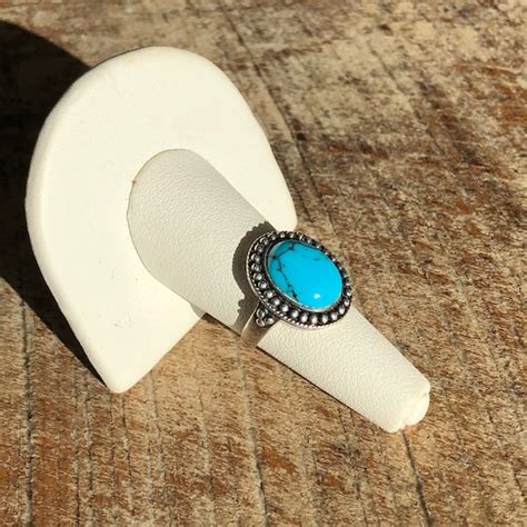 Antique Persian Turquoise Sterling Silver Ring Gem