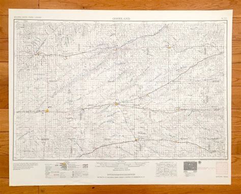 Antique Goodland Kansas 1955 Us Geological Survey Topographic Map