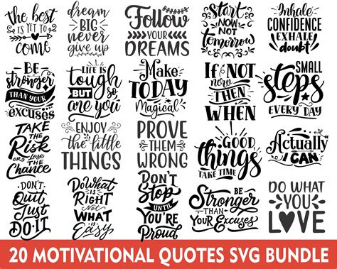 Motivational Quotes Bundle Svg Inspirational Quotes Svg Caligraphy