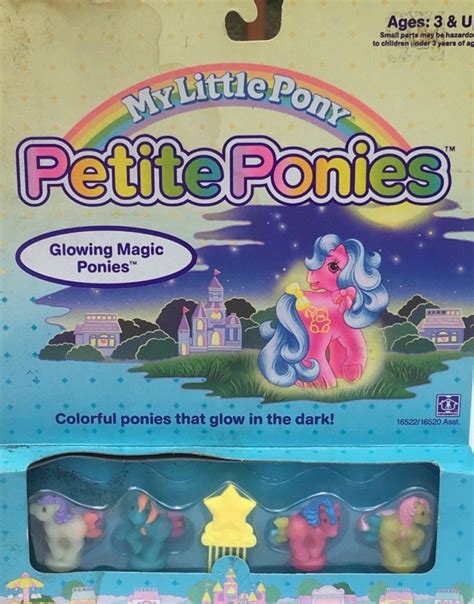 Vintage My Little Pony Petite Glowing Magic Ponies Set 1 Teddy Bear