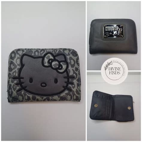 Loungefly Sanrio Hello Kitty Grey Leopard Bifold Wallet Read Gray Rare