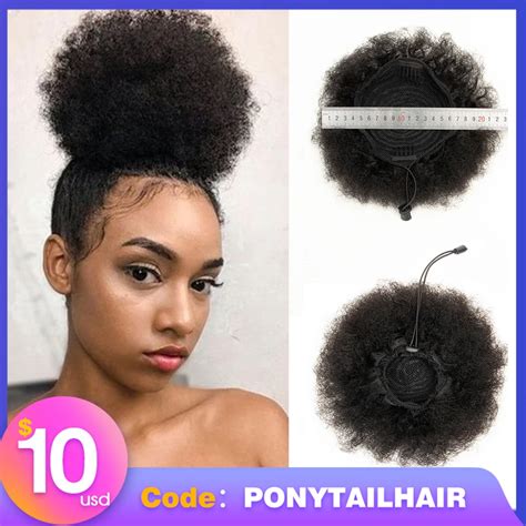 Afro Kinky Curly Ponytail Human Hair Ponytail For Black Women 100