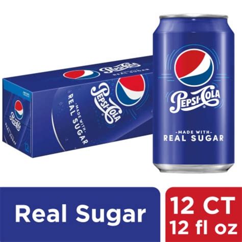 Pepsi Cola Real Sugar Soda Cans 12 Pk 12 Fl Oz Kroger