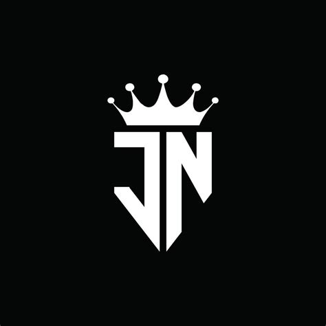 Jn Logo Monogram Emblem Style With Crown Shape Design Template 4206472