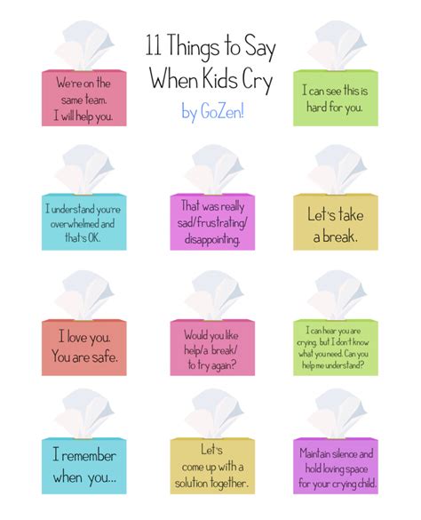 11 Things To Say When Kids Cry Gozen