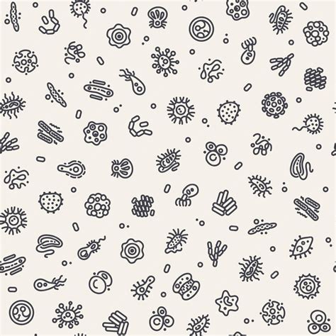 Premium Vector Light Seamless Pattern With Bacteria And Germs