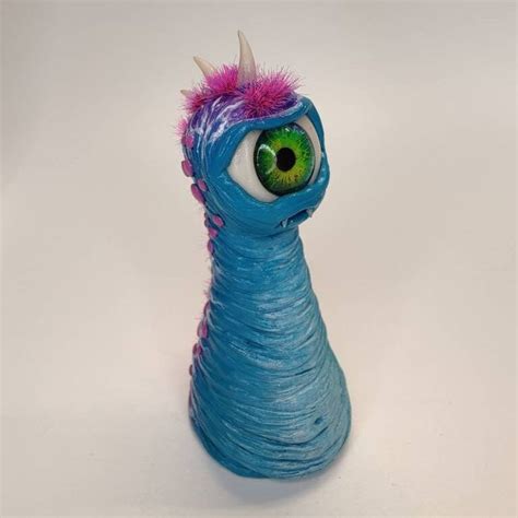 Cyan The Punk Worm Monster Sculpture Blue Worm Glow In The Etsy