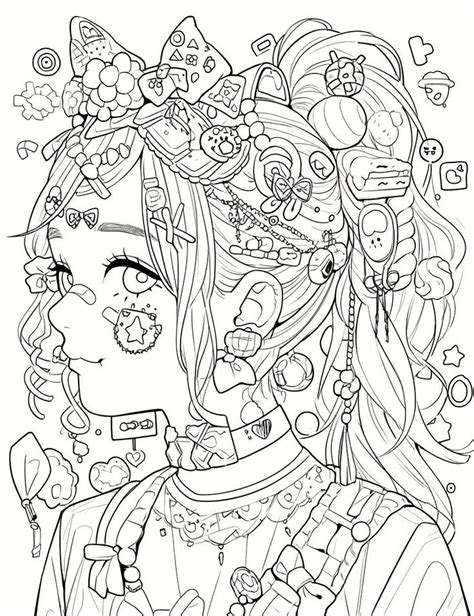 Chibi Girl Coloring Book Cute Coloring Pages For Teens And Adults In