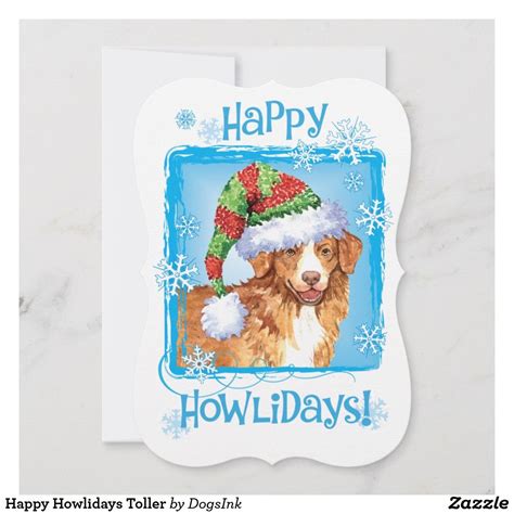 Happy Howlidays Toller Holiday Card | Zazzle.com | Holiday design card, Holiday cards, Holiday 