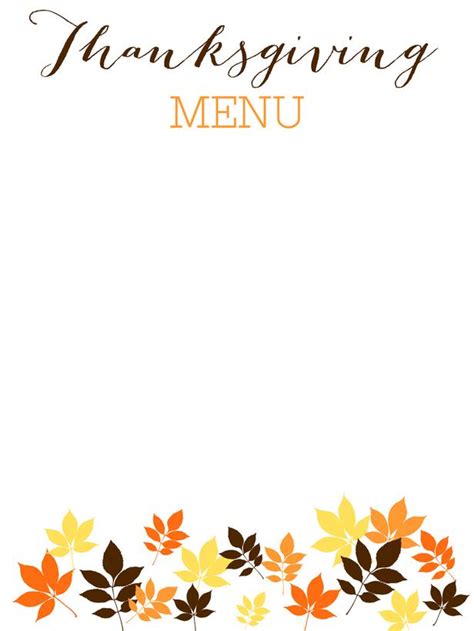 First, it mentions the thanksgiving menu logo at the top of the page. 31 Printable (and Free!) Thanksgiving Templates | Easy ...