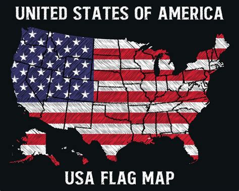 United States Of America Flag Map 10424074 Vector Art At Vecteezy
