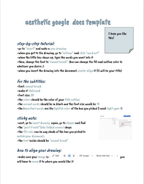 Google Docs Templates Aesthetic