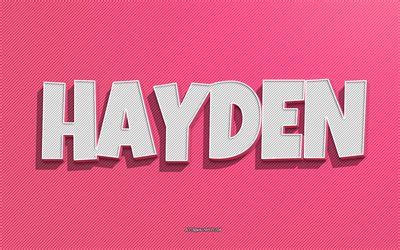 Download Wallpapers Hayden Pink Lines Background Wallpapers With Names Hayden Name Female