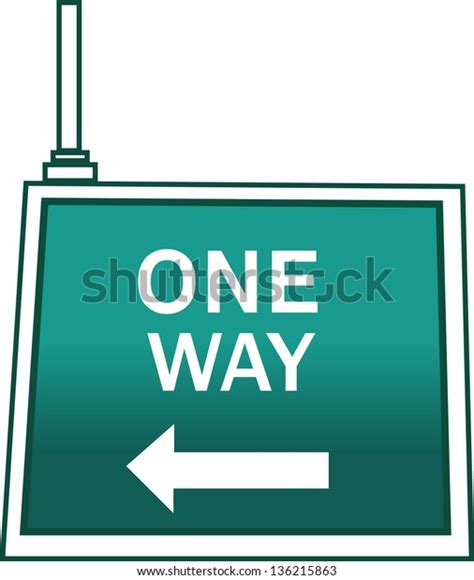 Vector Illustration One Way Sign Stock Vector Royalty Free 136215863