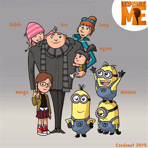 Dm Gru Lucy Margo Edith Agnes And Minions By Csodaaut On Deviantart