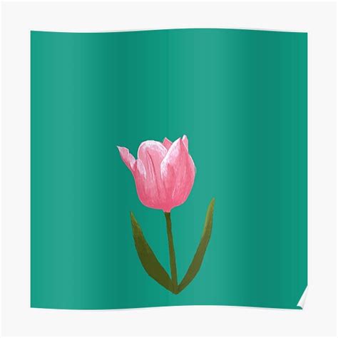 Pink Tulip Poster By Choctato Redbubble