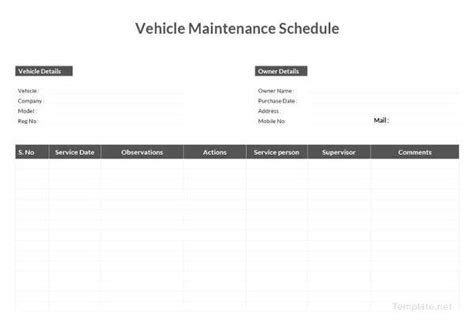 Maintenance Schedule Templates 35 Free Word Excel Pdf Format