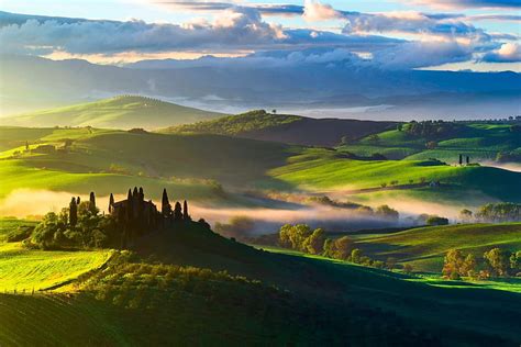 Tuscany ~ Italy Cloud Green Sky Tuscany Blue Landscape Italy Hd