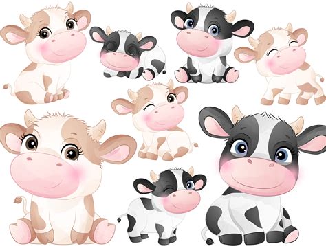 Cute Cow Clipart Baby Cow Svg Cow Clipart Cow Clipart Cute Etsy Australia
