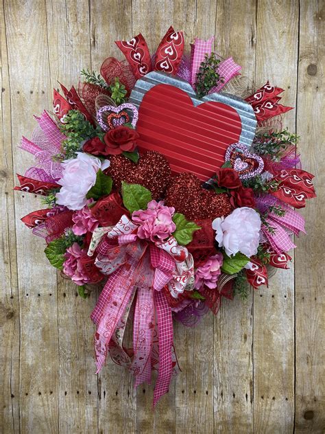 Valentines Wreath For Front Door Valentine Heart For Door Valentines Day Wreath Hydrangea