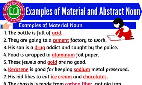 20 Examples Of Material And Abstract Noun