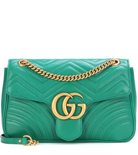 Gucci Gg Marmont Medium Leather Shoulder Bag In Green Lyst