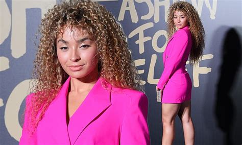 Ella Eyre Puts On A Leggy Display In A TINY Hot Pink Blazer Dress Daily Mail Online