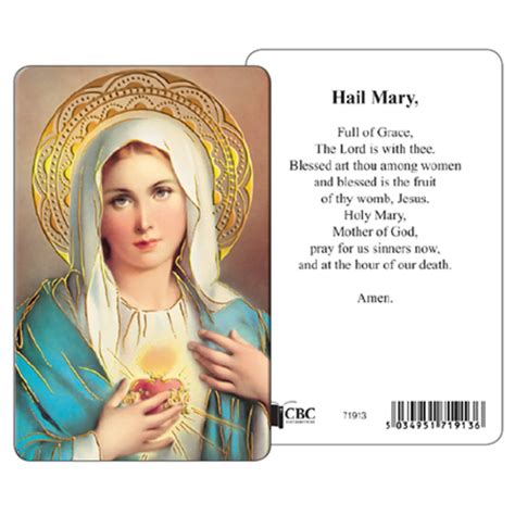The Hail Mary Laminated Prayer Card Prayer Cards Pilgrim Shop