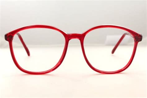 Vintage Cherry Red Round Eyeglasses Frames Etsy Round Eyeglasses Round Eyeglasses Frames